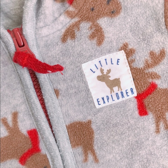 🎄🎁Holiday Fleece Hooded Moose Jumpsuit! - Picture 4 of 5